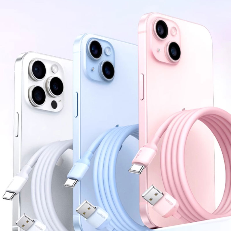 綠聯(lian)适用(yong)iPhone15係(xi)列快充數(shu)據線(xiàn) 支持Carplay