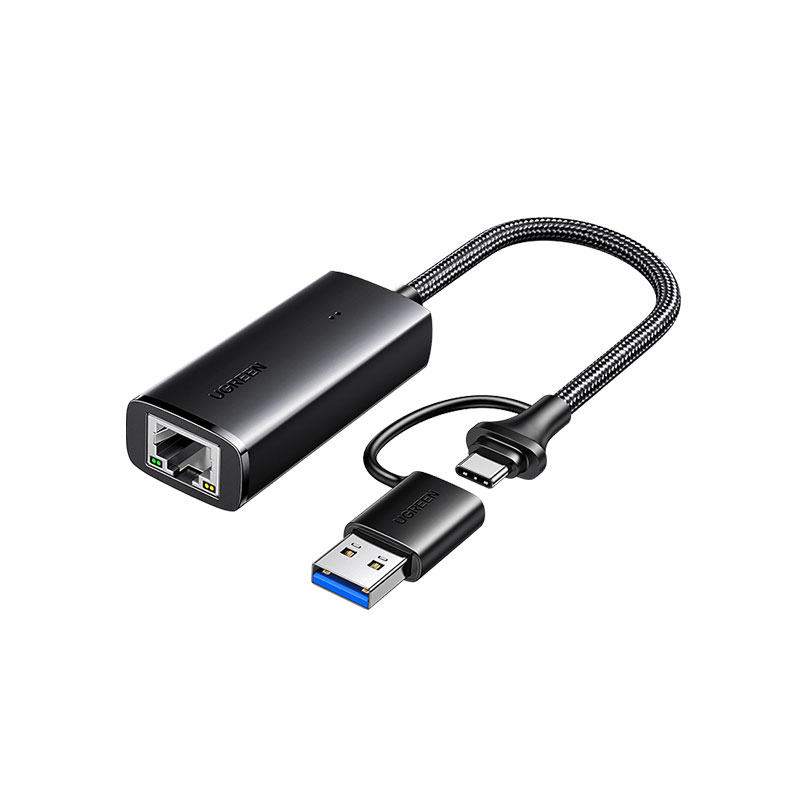 綠聯(lian)USB+Type-C雙接口轉RJ45千兆網卡