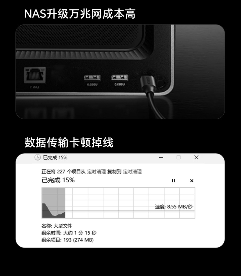 綠聯(lian)5GbE網卡 100G文(wén)件秒(miǎo)傳(chuan) 8K視頻流暢無卡頓 綠聯(lian)5GbE網卡 100G文(wén)件秒(miǎo)傳(chuan) 8K視頻流暢無卡頓