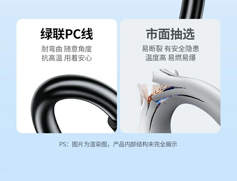綠聯(lian)CP641耐用(yong)性測(ce)試展(zhan)示，線(xiàn)材(cai)經(jing)久耐彎折