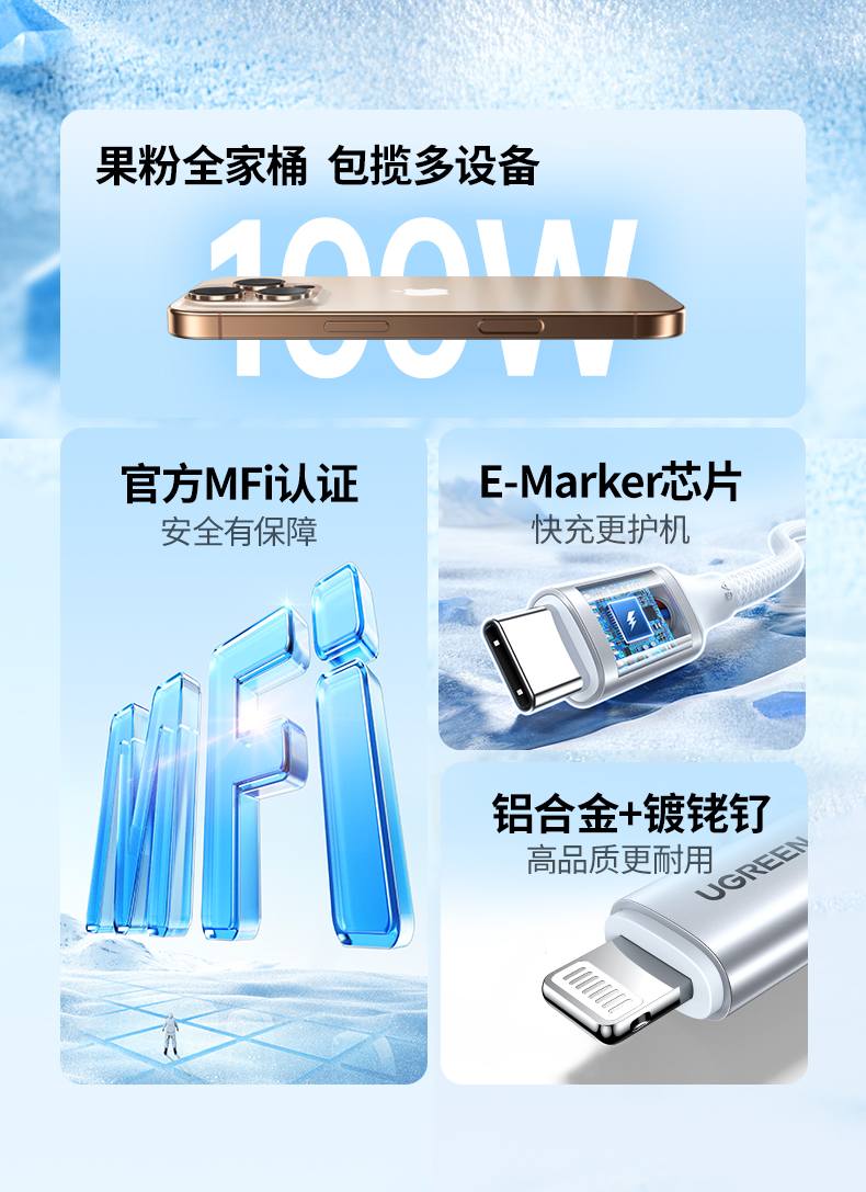 綠聯(lian)L702支持PD100W快充高(gao)效供電(dian) 綠聯(lian)L702支持PD100W快充高(gao)效供電(dian)