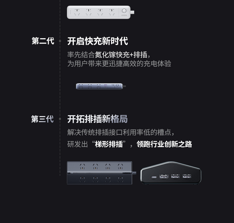 綠聯(lian)T820 45mm大(da)間距 插頭不幹擾 綠聯(lian)T820 45mm大(da)間距 插頭不幹擾