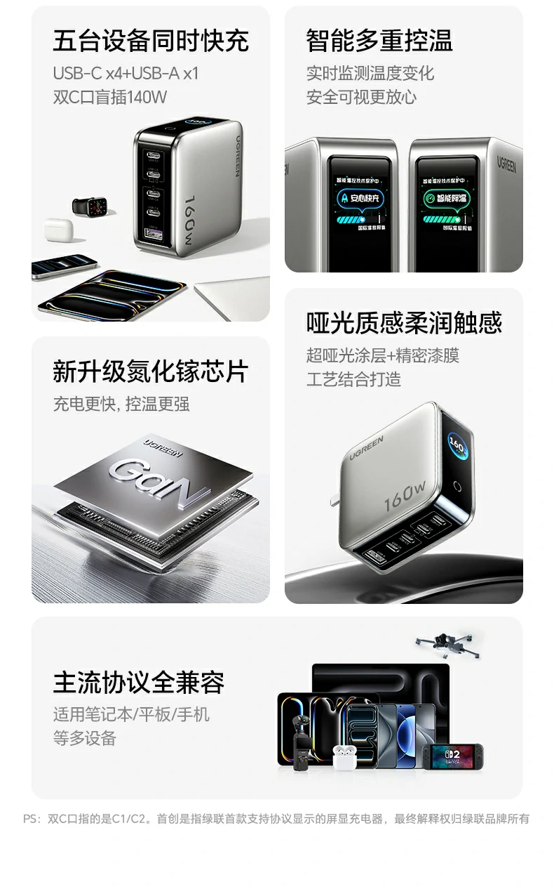 綠聯(lian)X774 支持PD3.1協議 140W快充 綠聯(lian)X774 支持PD3.1協議 140W快充